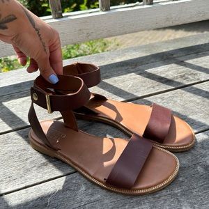 Brown & Gold Franco Sarto Sandals Size 10
